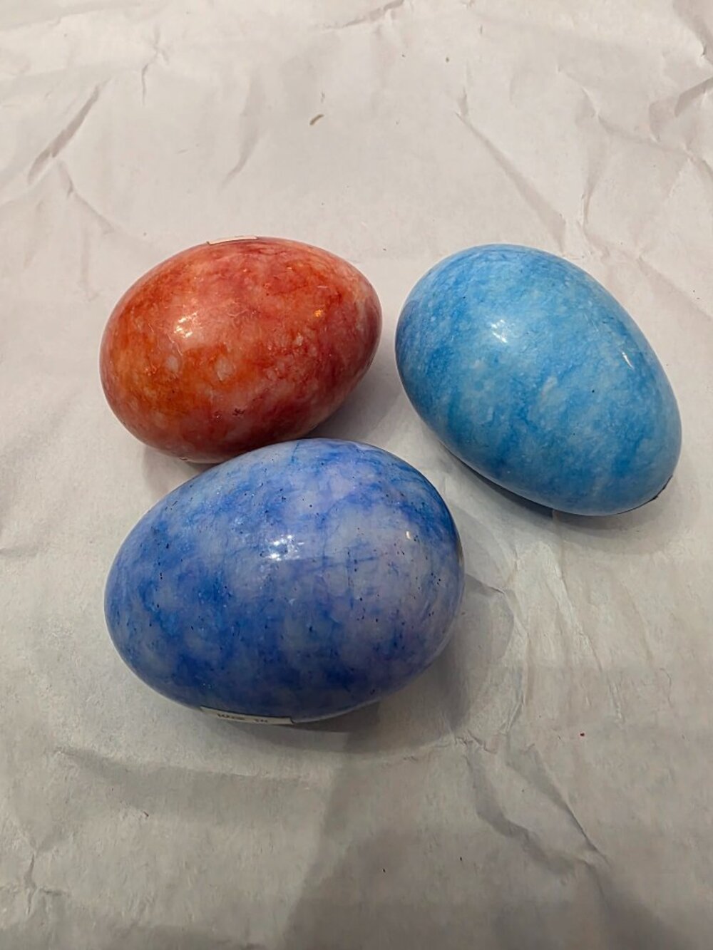 3PC LOT OF VARIOUS NATURAL POLISHED CALCITE CRYSTAL EGG HEELING REIKI STONE